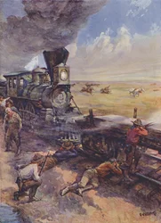 Railroadmen Repelling an Attack by Indians